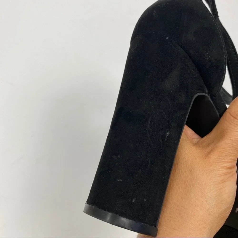 Brash Houston Black Platform Sandals Sz 10 Suede